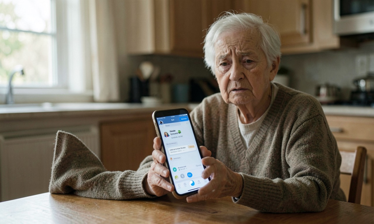 Smartphone screen showing an incoming call with a 'Likely Scam' warning, ominous lighting