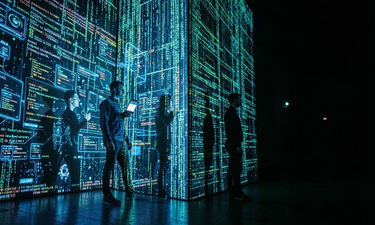 Digital divide showing two sides of a technological wall with contrasting access to AI tools