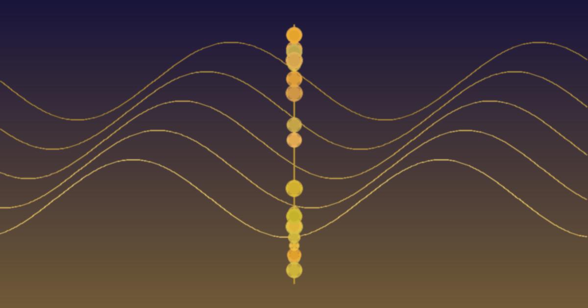 Abstract mathematical visualisation of the Riemann zeta function zeros along a critical line in the complex plane, blue and gold colour scheme