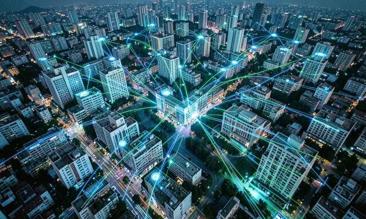 Government buildings across Asia Pacific illuminated by digital network connections, representing sovereign AI infrastructure