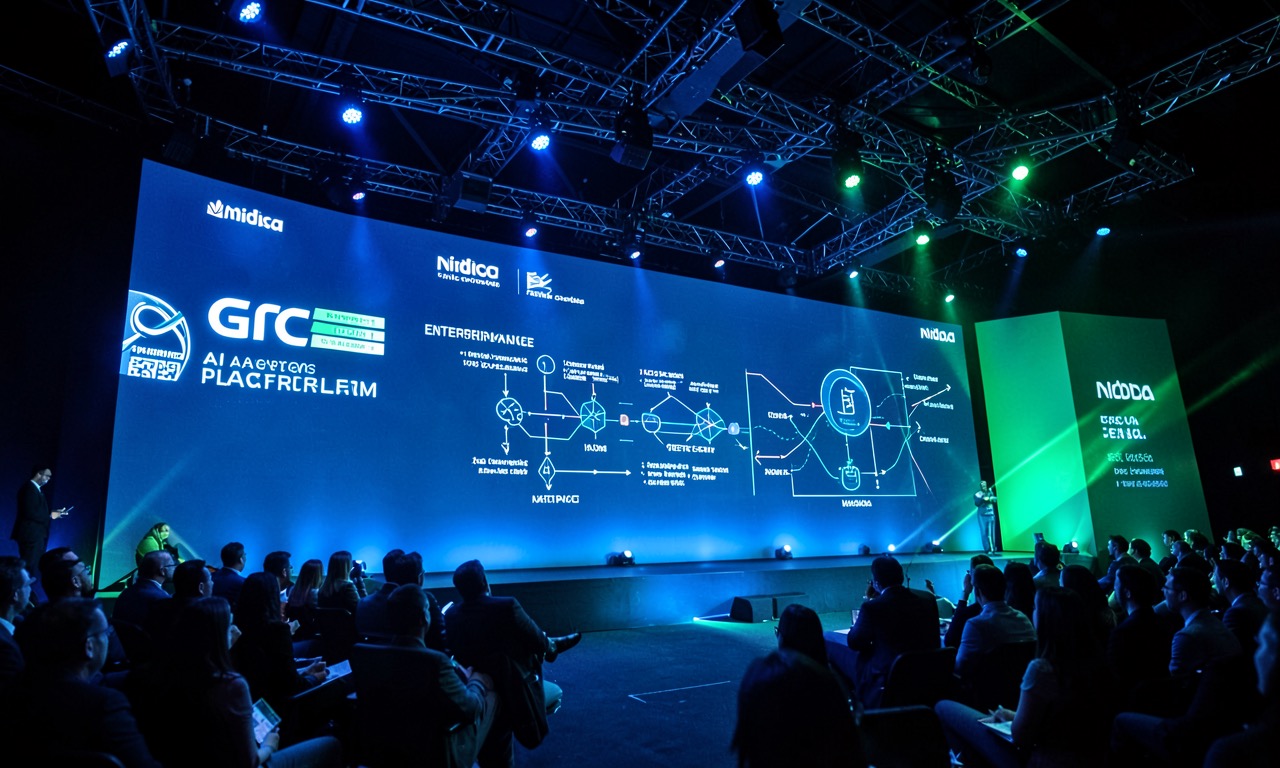 Nvidia GTC 2026 stage with enterprise AI agent platform announcement