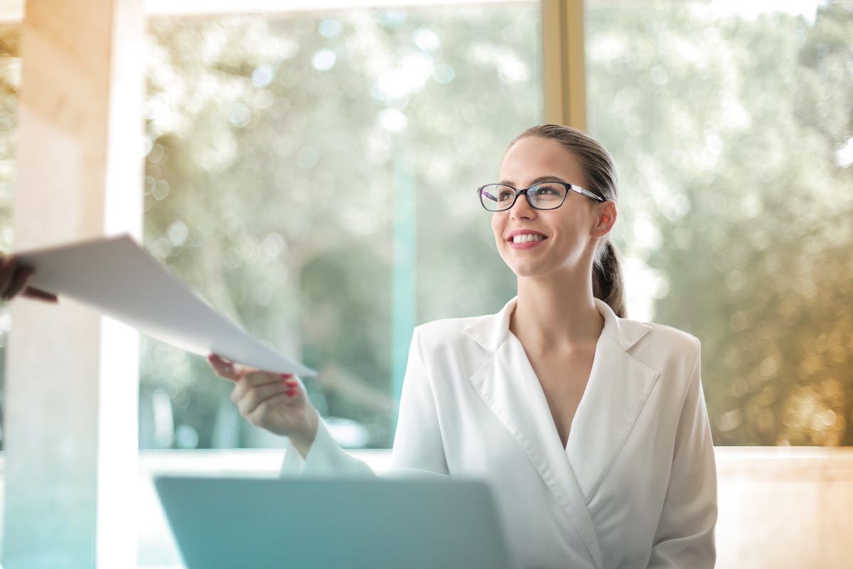 Person at desk contemplating career change and future