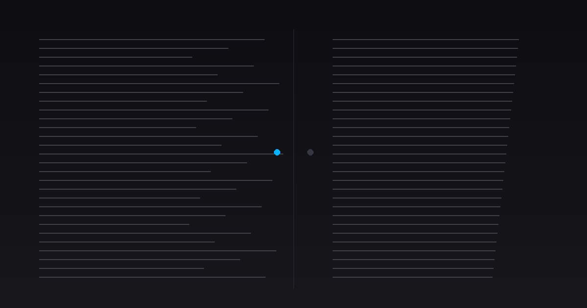 Abstract representation of text watermarking — lines of code with a hidden glowing signature pattern woven through the characters