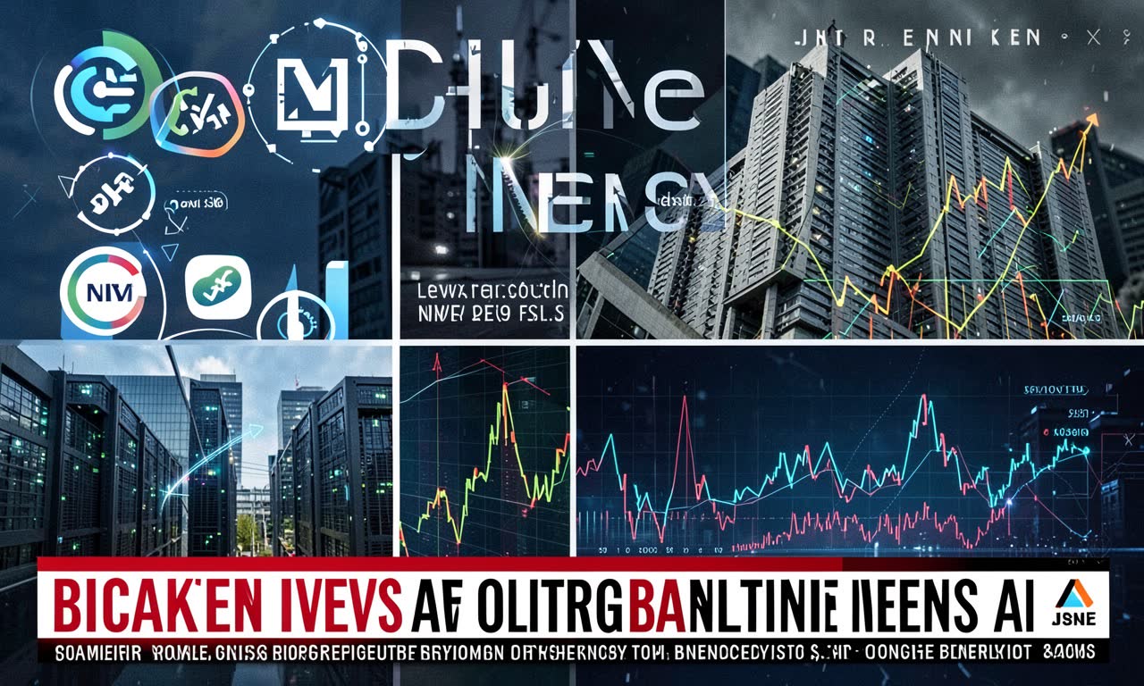 AI news digest collage showing tech logos, data centers, and breaking news imagery