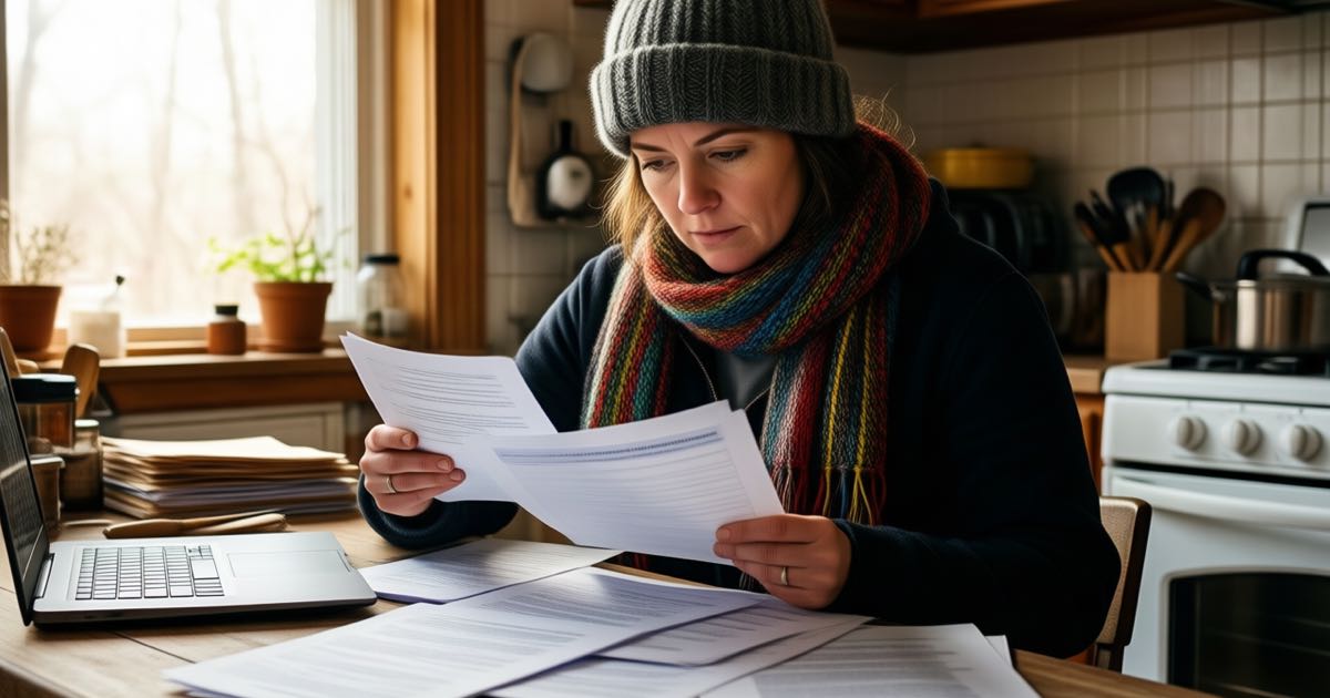 Engineer reviewing AI regulation documents at a kitchen table