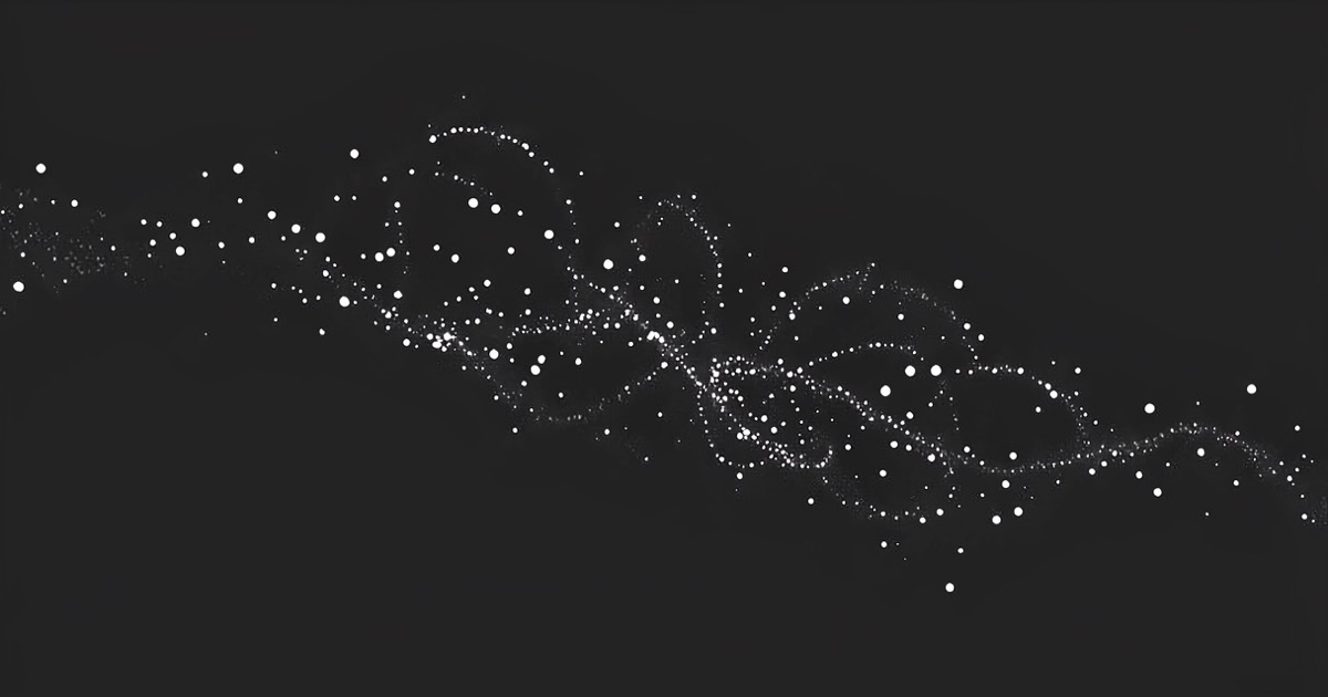 Abstract white particles drifting against a dark background, suggesting motion-encoded text invisible to static analysis