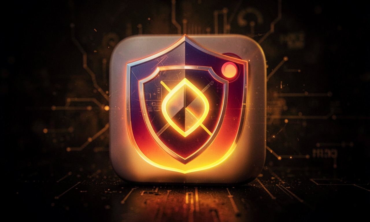 Instagram app icon with a security warning overlay, dark background