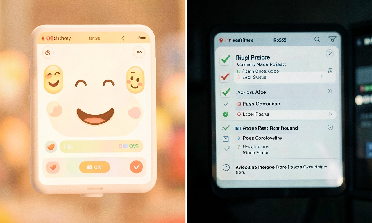 Two chatbot interfaces side by side — one warm and friendly, one clinical and precise — with the warm one showing errors highlighted in red