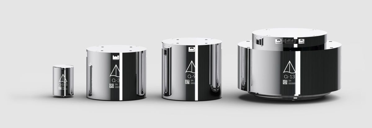 Silica Machines Q Series actuator lineup — Q-01, Q-3, Q-9 and Q-13