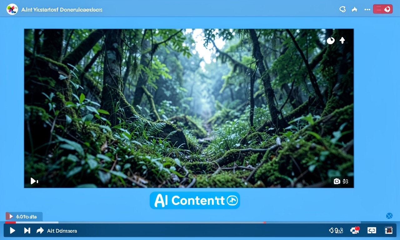 A YouTube video player with an AI-generated content label overlay, screenshot-style documentary image, cold lighting